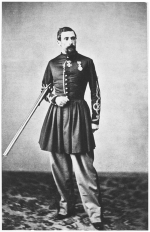 Portrait of Jules Gerard (1817-1864) Lieutenant of the 3rd Regiment of Spahis (b/w photo)