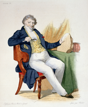 Georges Cuvier (1769-1832) illustration from 'Le Plutarque Francais' by E. Mennechet, engraved by Chollet, 1835 (coloured engraving)