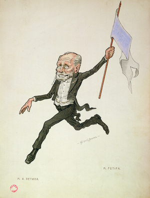 Caricature of Marius Petipa (1818-1910) (colour litho)