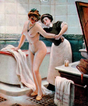 The Bath, 1909 (colour litho)