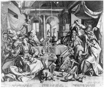 The Fool and the King, 1588 (engraving)