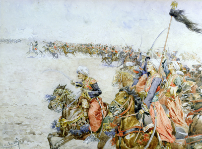 Charge of the Mamelukes at the Battle of Austerlitz, 2nd December 1805 (w/c on paper)