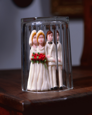 Figurine of a Bride and a Groom, for a wedding meal, 1970s (sugar)