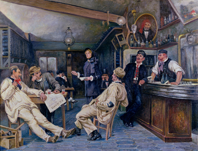 General Catherine Booth (1829-1912) in a Parisian Bistro, 1953 (oil on canvas)