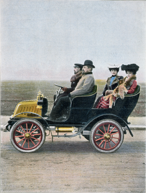 Advertisement for the De Dion-Bouton Phaeton, 1901 (colour litho)