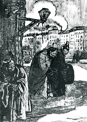 Illustration for Poems by Charles Baudelaire (1821-67) (woodcut) (b/w photo)