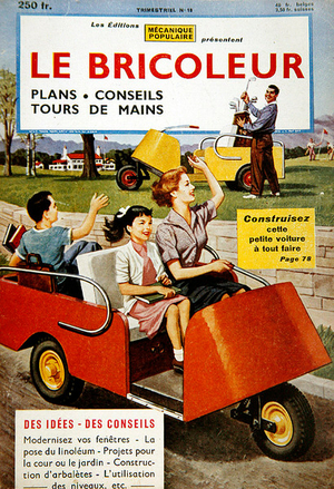 Cover illustration of the 'Bricoleur' magazine, 1958 (colour litho)