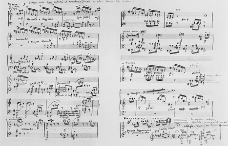Score (pen and ink on paper) (b/w photo)