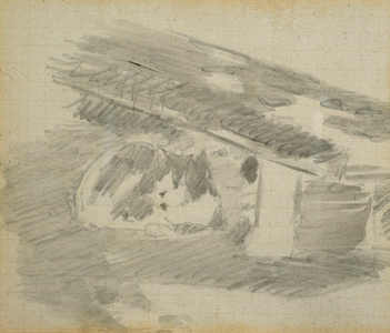 Mallarme's cat (gouache on paper)