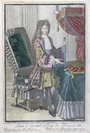 Louis XIV (colour engraving)