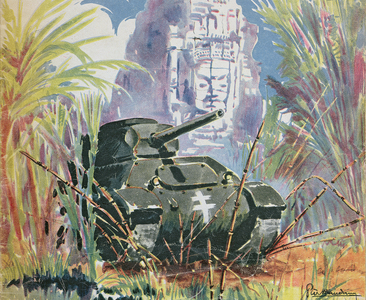 'Indochine Terre francaise', cover of an official booklet on the French colonies, 1944 (colour litho) (detail of 157424)