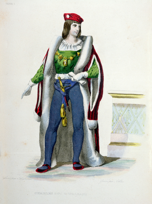 Charles d'Orleans (1394-1465), illustration for 'Le Plutarque Francais' by E. Mennechet, 1835 (colour litho)