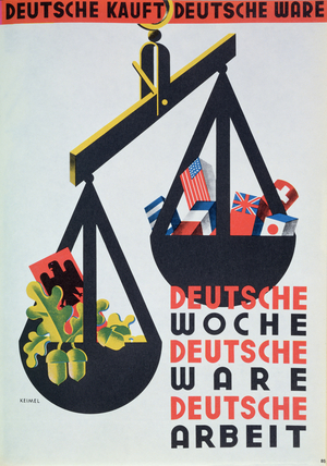 German Propaganda poster, 1931 (colour litho)