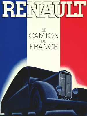 'Renault, Le Camion de France', cover of a publicity brochure for Renault vans, c.1930-40 (colour litho)