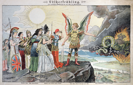 The people of Europe in the Spring Time, 1896 (colour litho)