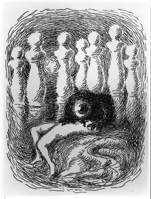 Illustration for 'Les Chants de Maldoror' by Lautreamont, published by Editions La Boetie, Bruxelles, 1948 (engraving) (b/w photo)