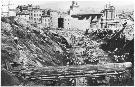 Building of Rue Imperiale at Marseilles, 1863 (b/w photo)