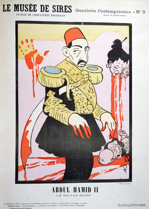Abd al-Hamid II (1842-1918) 'The Red Sultan', from 'Le Musee des Sires', c.1900 (colour litho)