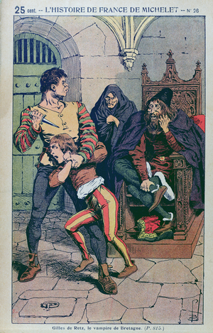 Gilles de Laval (1404-40) Lord of Rais, in 'A Popular History of France' by J. Michelet, c.1900 (colour litho)