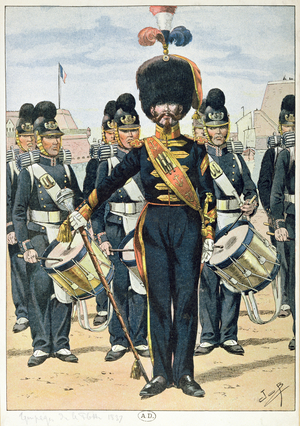 French Naval Band in 1837, c.1900 (colour litho)