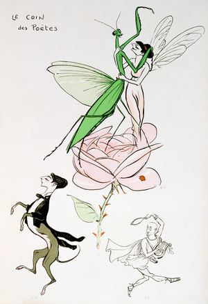 The Poets' Corner, 1914 (pen & ink and w/c on paper)