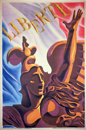 Liberty, poster announcing the Liberation of Paris, 1944 (colour litho)