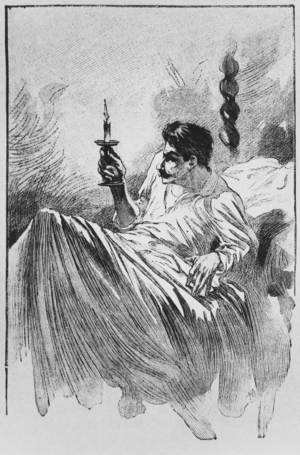 The narrator in bed, illustration from 'Le Horla' by Guy de Maupassant (1850-93) engraved by Georges Lemoine, Paris, Editions Albin Michel, c.1910 (wood engraving)