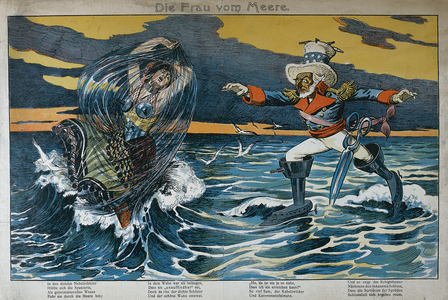 Caricature on the Spanish-American war, 1898 (colour litho)
