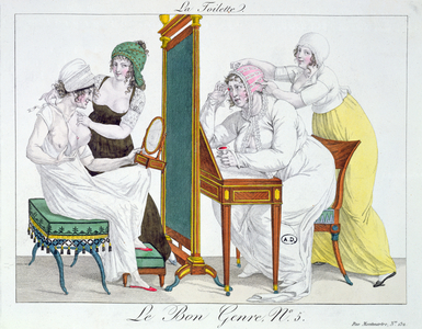 The Toilet, from the series 'Le Bon Genre', early 19th century (coloured engraving)