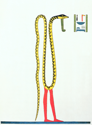 Symbol of Chnouphis or Kneph, one of the forms of Amon from the 'Pantheon Egyptien' by the artist, 1823 (colour litho)