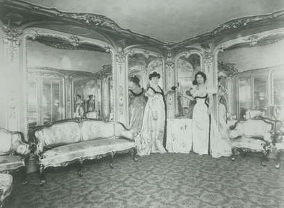 A Brothel in Paris, the Lords Lounge, c. 1900 (b/w photo)