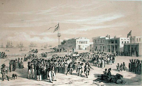 Government Square, Goree Island, Senegal, c.1840 (litho)