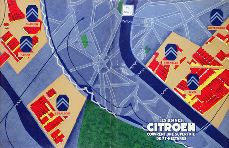 Publicity Brochure for the Citroen Factories in Paris, 1929 (colour litho)