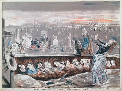 Montmartre Cemetery, 4th December 1851 (colour litho)