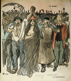 'La Carmagnole', patriotic song of the French Revolution, from 'Le Chambard Socialiste', 1894 (colour litho)