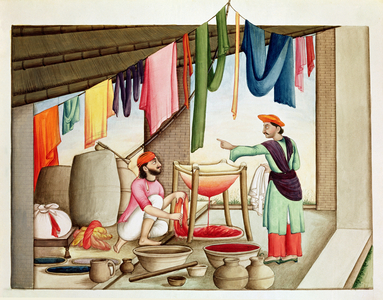 Dyer in India (gouache on paper)