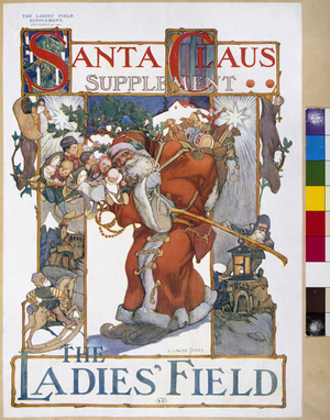 Father Christmas, cover illustration from 'The Ladies' Field' magazine, Santa Claus supplement, 30th November 1901 (colour litho)