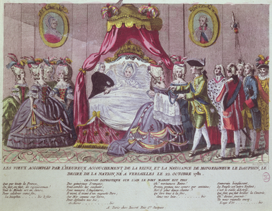 Birth of the Grand Dauphin, Louis Joseph (1781-1789) (colour engraving)