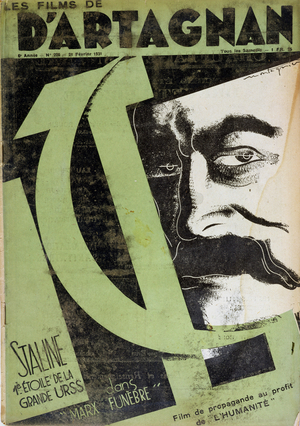 Stalin in 'Marx Funebre', from 'Les Films de d'Artagnan', 21st February 1931 (colour litho)