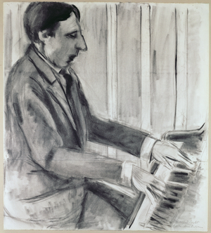 Alfred Cortot (pen, ink & w/c)