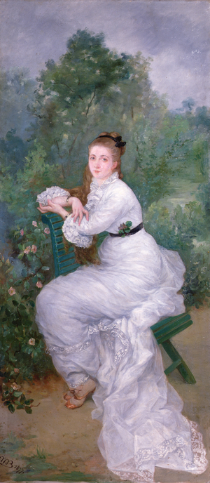 Louise in the Garden, 1877 (oil on canvas) 
