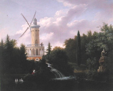 Windmill at the Folie-Beaujon in Paris, c.1830 (oil on canvas)