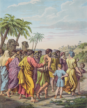 The Return to Jerusalem after the Captivity in Babylon (colour litho)
