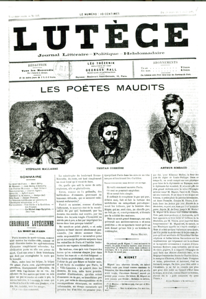 The Accursed Poets, front cover of the newspaper 'Lutece', 1884 (engraving) (b/w photo)