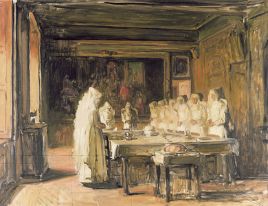 The Sisters of the Hospice de Beaune Saying Grace, late 19th century (oil on canvas)