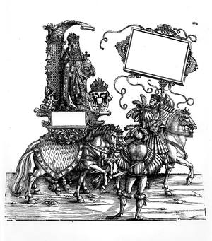 Scene from Maximilian's Triumphal Procession, c.1516-18 (woodcut) (b/w photo)