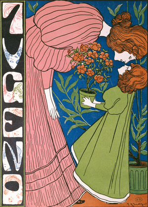 Mother and Child Embracing, from 'Jugend', 3rd October 1896 (colour litho)