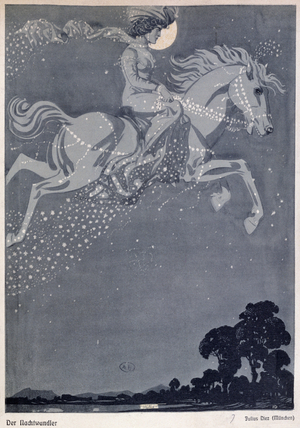 The Night Wanderer (colour litho)