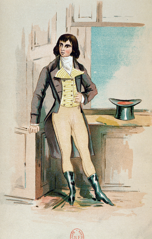 Beau Brummel (1778-1840) in his youth (colour litho)