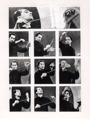 Herbert von Karajan (1908-89) conducting, October 1943 (b/w photo)